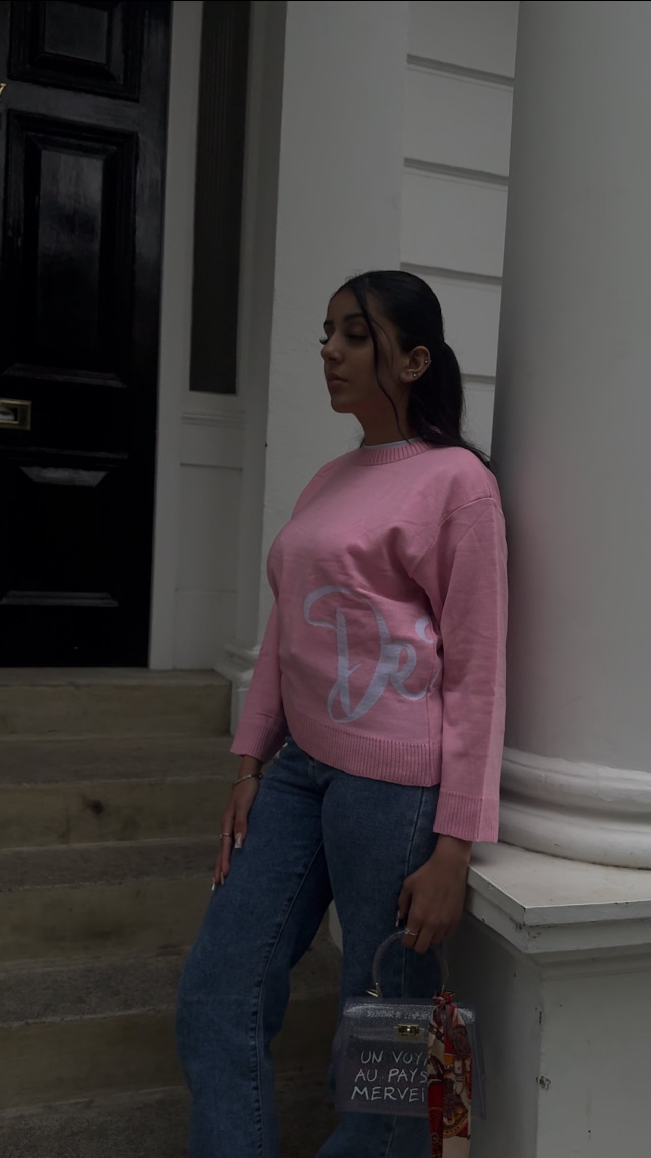 pink knitsweater